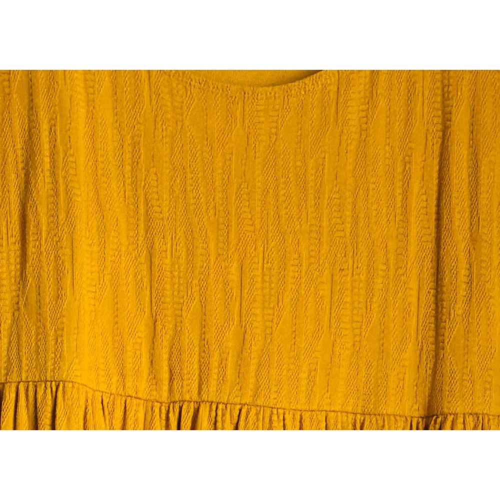 Maeve Anthropologie Mustard Yellow Tiered Maxi Dress Textured Knit — Size Medium - Picture 12 of 14